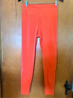 JoyLab Ribbed High-Waist Leggings in Coral Red
